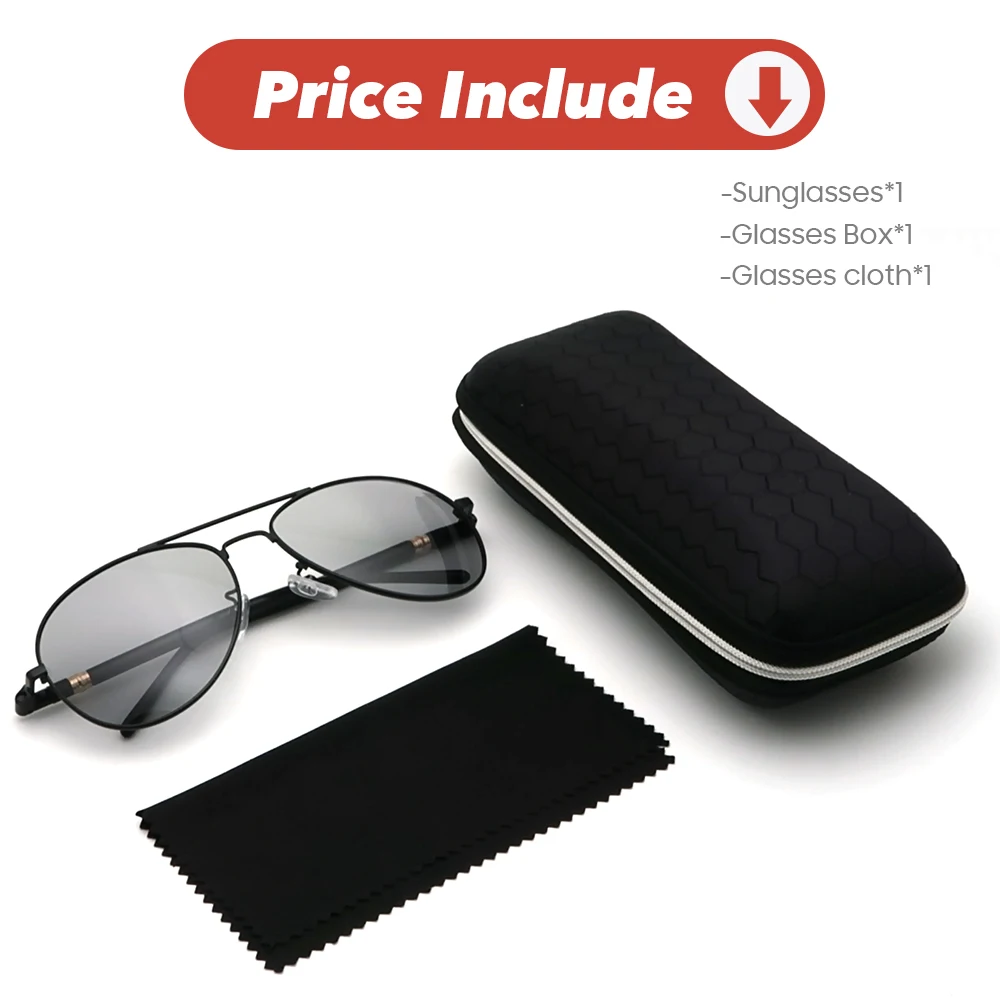 Солнцезащитные очки VIVIBEE мужские фотохромные авиаторы в металлической оправе