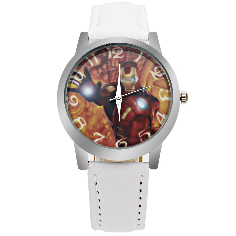 Черный Дети Студенты красивый Железный человек мультфильм милый часы самые