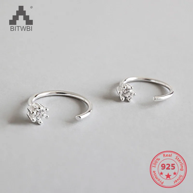 

100% S925 Sterling Silver Ear Stud Earrings For Women Cubic Zircon Charm Earrings Women Jewelry Gift