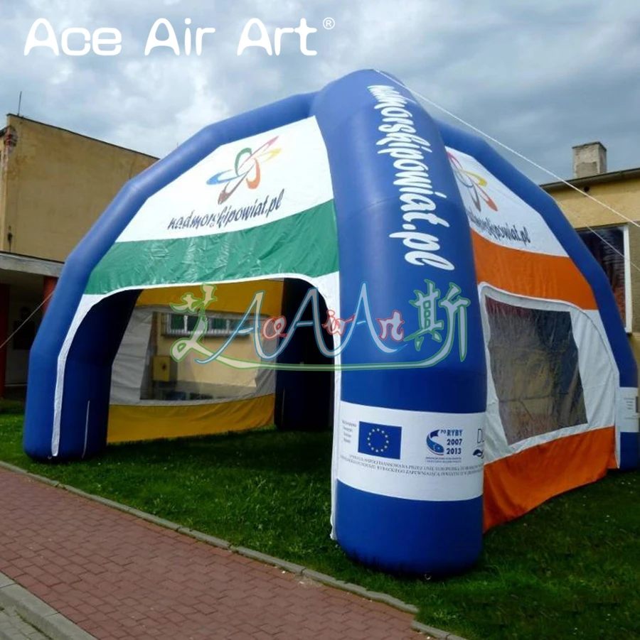 Наружная надувная палатка паук с 3 прозрачными окнами двором для вечерние нки и