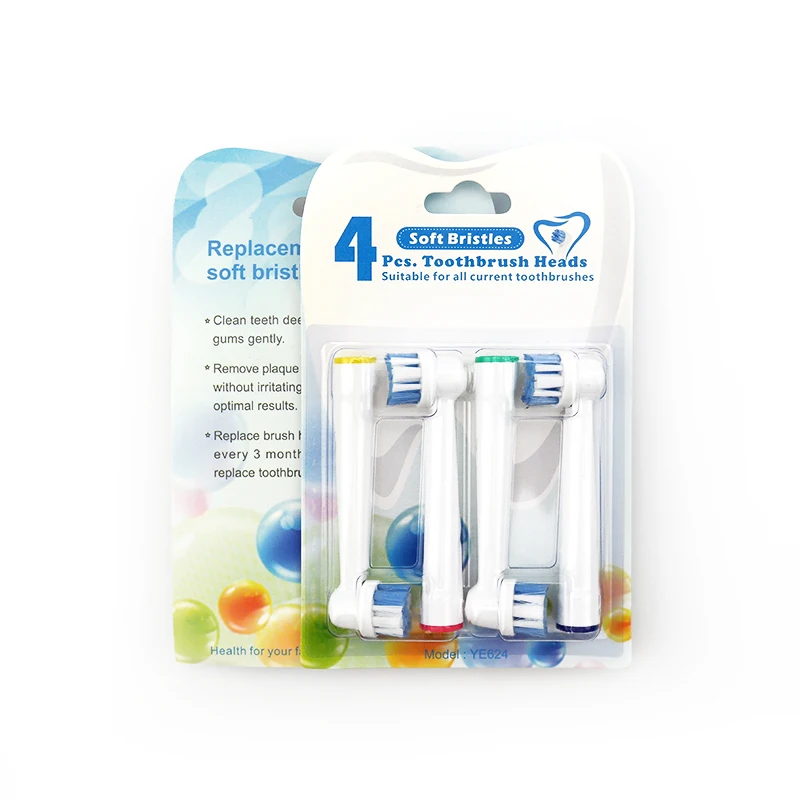 

Free shipping 8 pcs Teeth Clean Electric Tooth Brushes YE624 Replacement Toothbrush Heads Double Rings Fits for Oral B