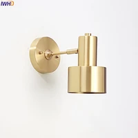 iwhd modern nordic led wall lamp brass copper wall lights living room bedside sconce mirror light fixtures for home lighting