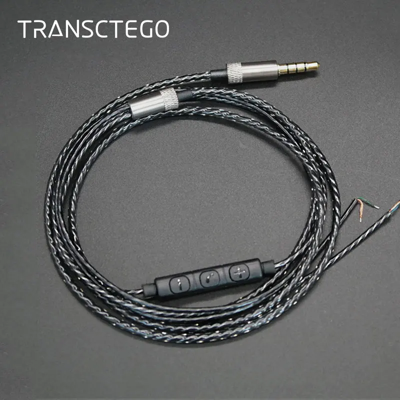 TRANSCTEGO 3,5 мм разъем DIY наушники Аудио Кабель контроллер Ремонт Замена наушников 18 медный сердечник провода