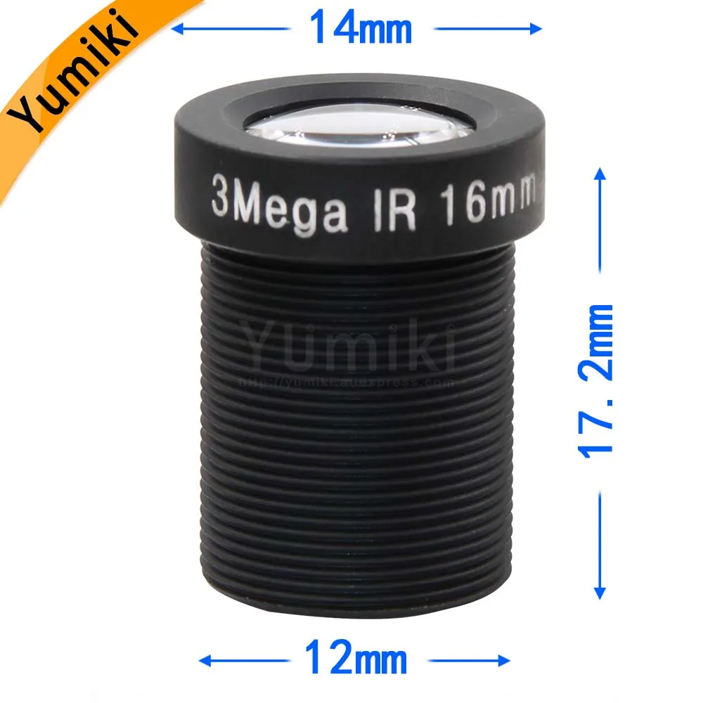 Yumiki 3 0 Megpixel M12 MTV 16 мм 3MP HD камера видеонаблюдения объектив ИК безопасности с