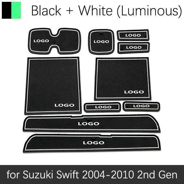 White Swift 04-10 Противоскользящие резиновые ворота слот чашки коврик для Suzuki SX4 S-Cross Swift Ciaz Vitara S кросс-аксессуары стикер - Название цвета: White Swift 04-10