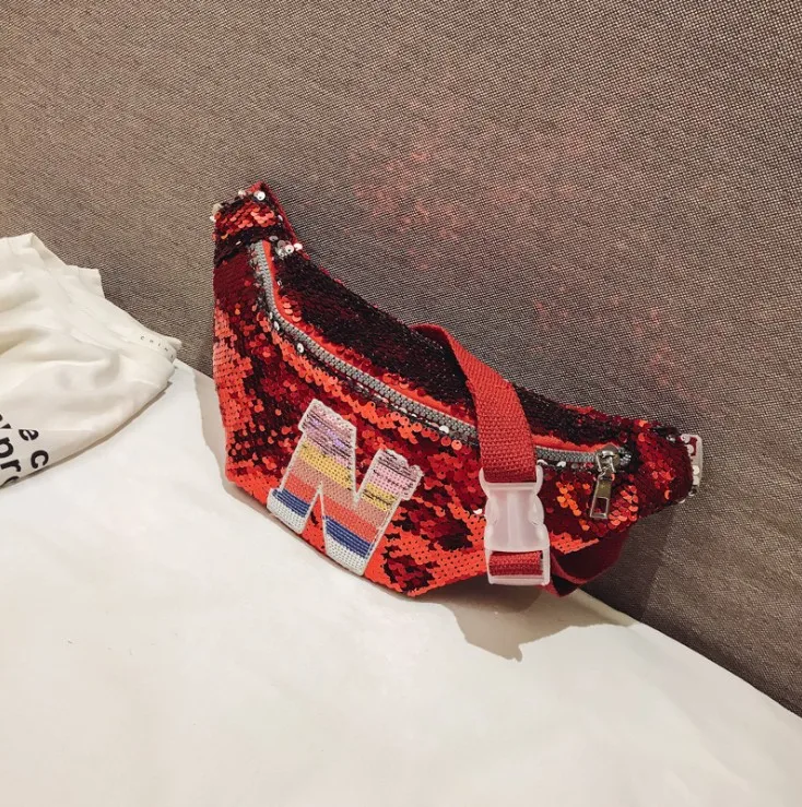 Fashion Women Waist Pack Mermaid Sequins Travel Money Phone Fanny Chest Bag Teenager Girls Glitter Shoulde T-11460 | Багаж и сумки