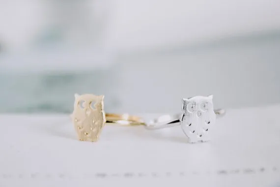 wholesale Silver Owl Ring stacking ring / boho simple hippie minimalist everyday wear Free Shipping | Украшения и аксессуары