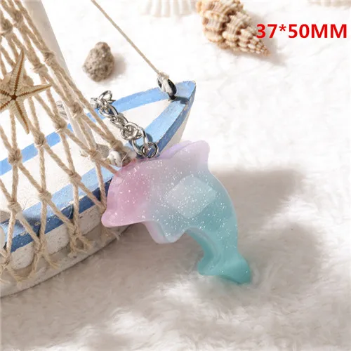 lightpink blue 1 шт./лот, 37-56 мм, тематика морской или морской жизни, Брелоки для ключей, блестящие плоские с оборота Полимерные Подвески для женщин - Цвет: lightpink blue