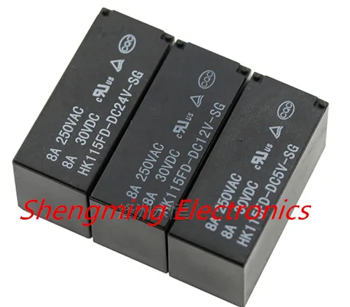 10 шт. 8-контактное реле HK115FD-DC5V-SG HK115FD-DC12V-SG HK115FD-DC24V-SG 8A 250VAC | Электронные компоненты и