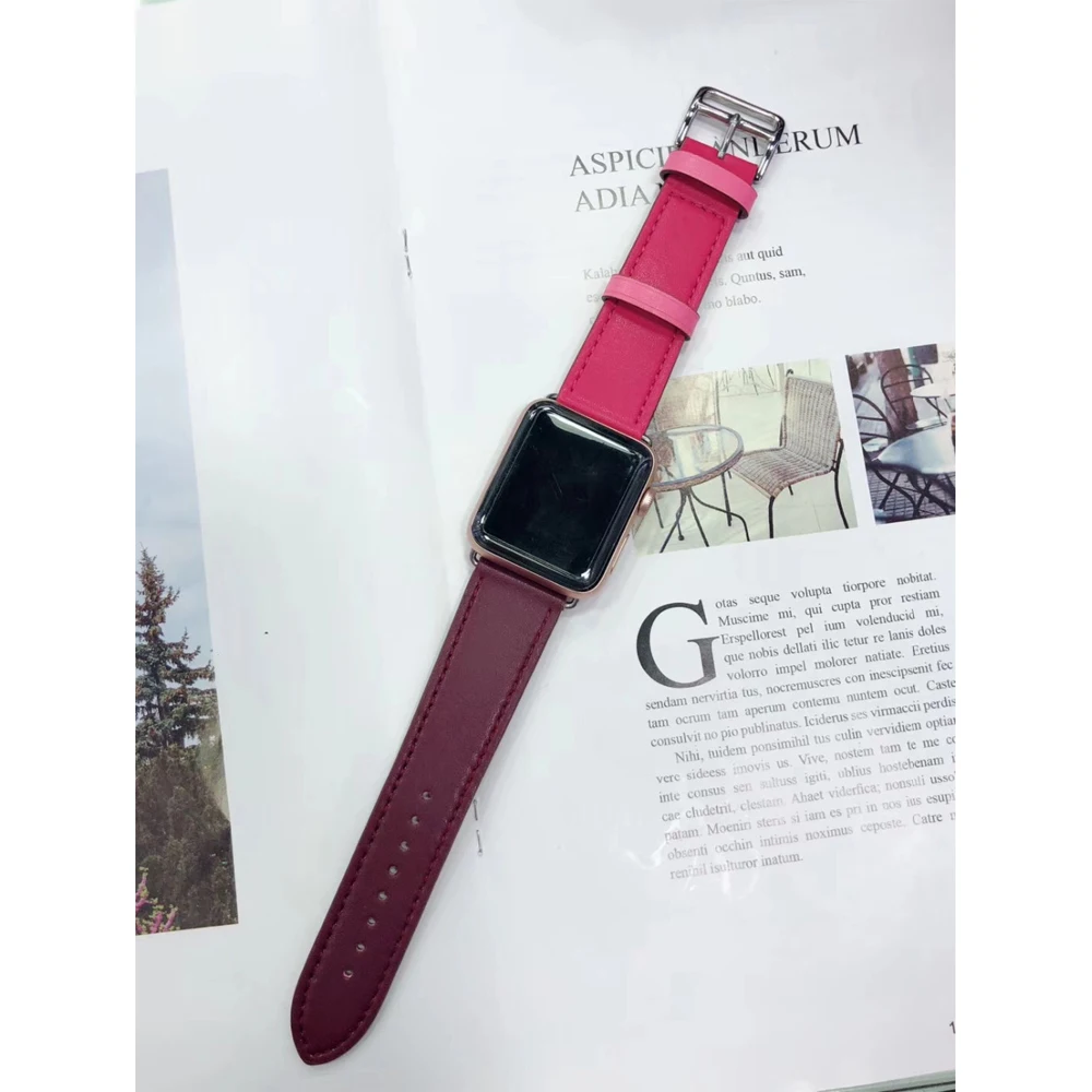 Кожаный ремешок для apple watch band 42 мм 44 40 38 браслета correa iwatch seeries 4 3 2 1