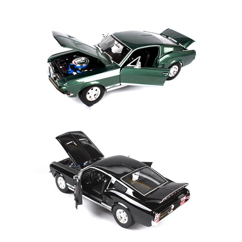 1:18 Ford 1967 Mustang GTA Fastblack автомобиль черный и зеленый цинковый сплав модель автомобиля литье под давлением для коллекции мальчиков Игрушки Подарки
