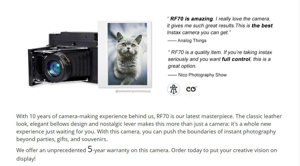 MiNT InstantKon RF70 ручная дальнозорная фотокамера моментальной печати Fuji Instax Wide 210