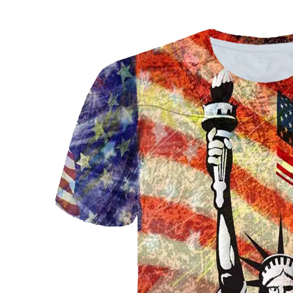 Американская Статуя Свободы футболка для мужчин США Indenpence с буквенным принтом