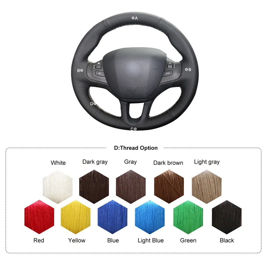 MEWANT черная крышка рулевого колеса из искусственной кожи для peugeot 208 2011- peugeot 2008 2013