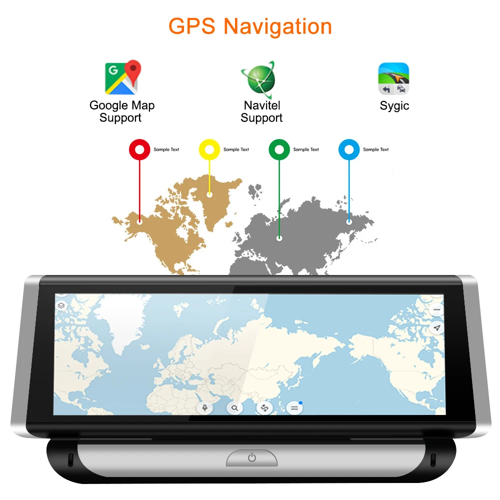 Bluavido 8 &quotIPS 4G Android Автомобильный видеорегистратор GPS камера ADAS Sygic навигация Full HD
