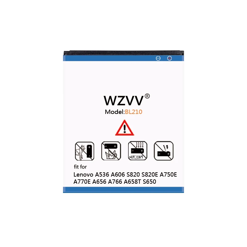 Wzvv 3700 мА/ч замена Батарея BL210 для lenovo A536 A606 S820 S820E A750E A770E A656 A766 A658T S650