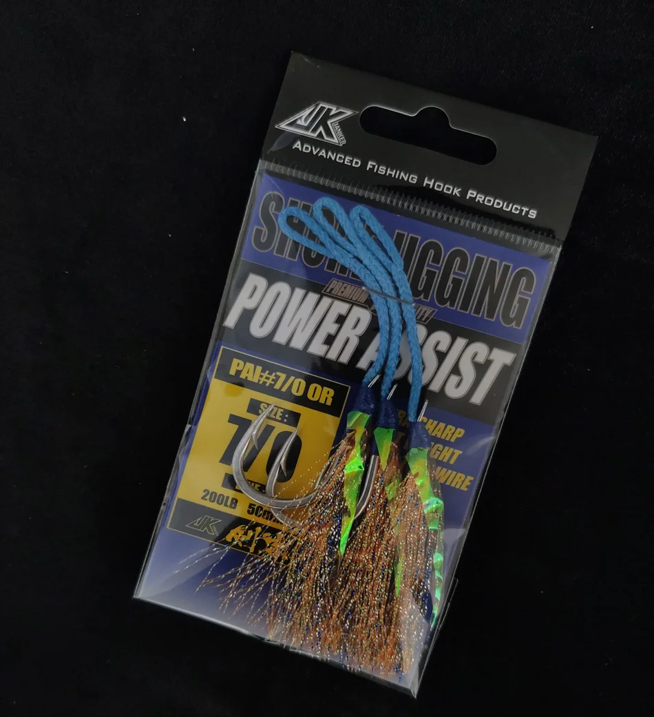 10 pack(30 шт) Глубокий рыболовный крючок 3/0~ 9/0 высокая углеродистая сталь Лодка рыбалка рыболовный крючок с УФ-хвост синий PE линии помочь Крючки