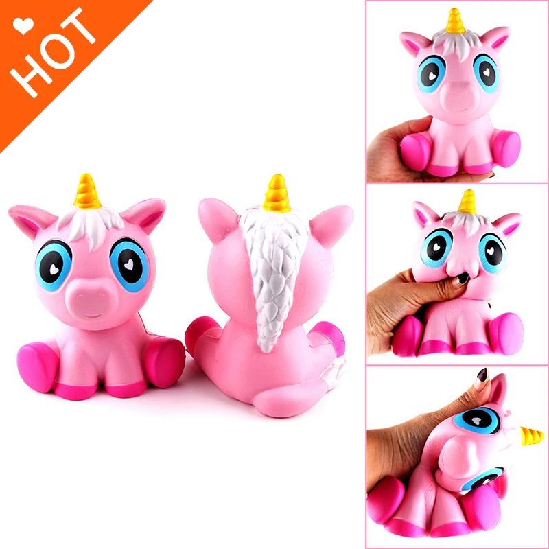 Новинка PU моделирование Единорог Squishy Моделирование медленный отскок Розовый