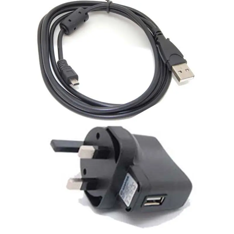 UK PLUG USB AC стены/автомобиля адаптер питания зарядное устройство+ ПК кабель для Nikon Coolpix S2500 S205 P520 S100 P330 P320 P310 P300 - Цвет: UK PLUG