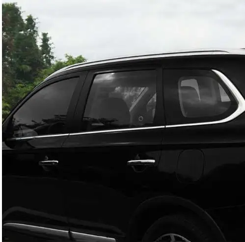 Для Mitsubishi Outlander нержавеющая хромированная оконная колонна столбы крышка отделка молдинг гарнир защита