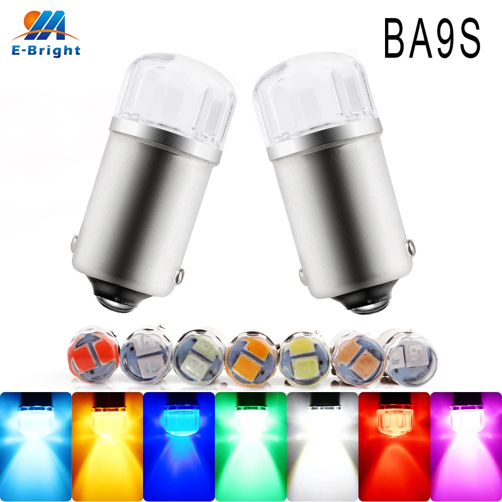 

4pcs DC AC 12V BA9S 3030 1w-L Bulb Car Spotlight Brake Reverse Waterproof Tail Clearance Reading Lamp White Blue Amber Pink