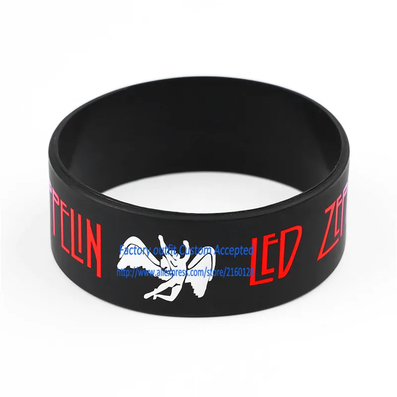 Led Zeppelin силиконовые Braclets браслет 1 ''Ширина Вентиляторы музыки на заказ принят