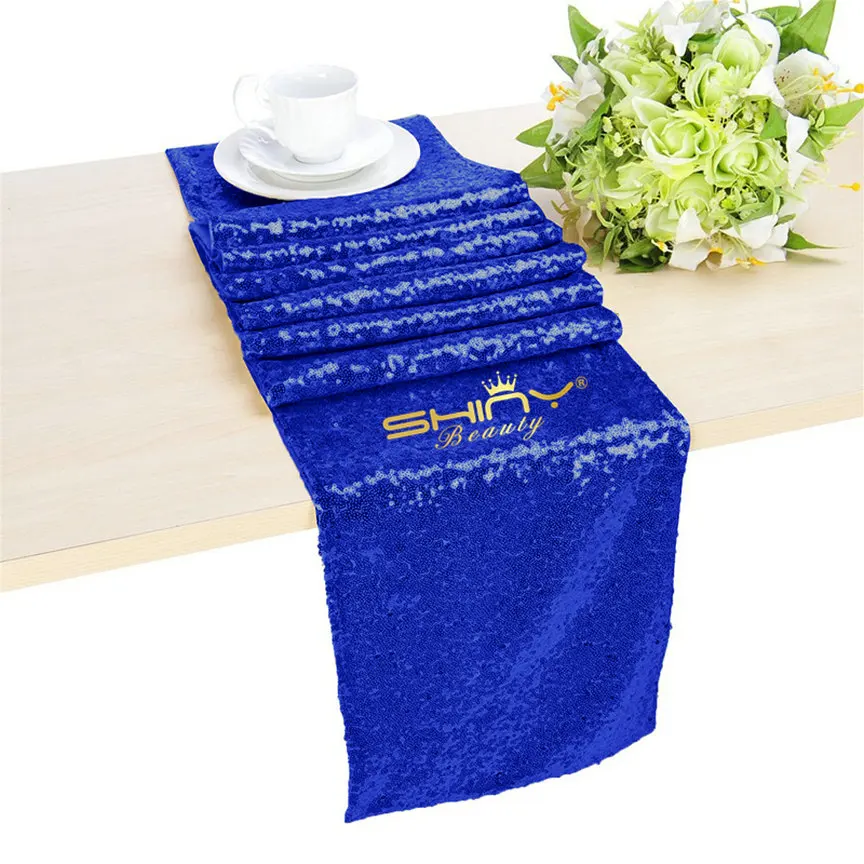 Shinybeauty Бирюзовый блесток Настольная дорожка 1" x 120" блесток Настольная дорожка оптом для дома вечерние/свадьба/отель/ события-r - Цвет: Royal Blue