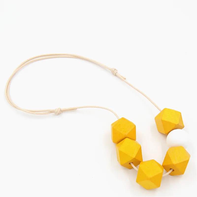 1 шт. новые женские ожерелья большие геометрические деревянные бусы жемчужные