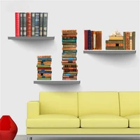 removable diy 3d wall sticker creative bookshelf book wallpaper for living room bedroom children room mural decals 50 70cm