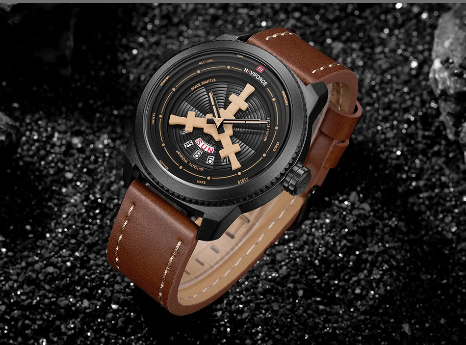 Топ люксовый бренд NAVIFORCE мужские спортивные часы мужские кварцевые часы мужские модные повседневные часы с кожаным ремешком армейские военные наручные часы