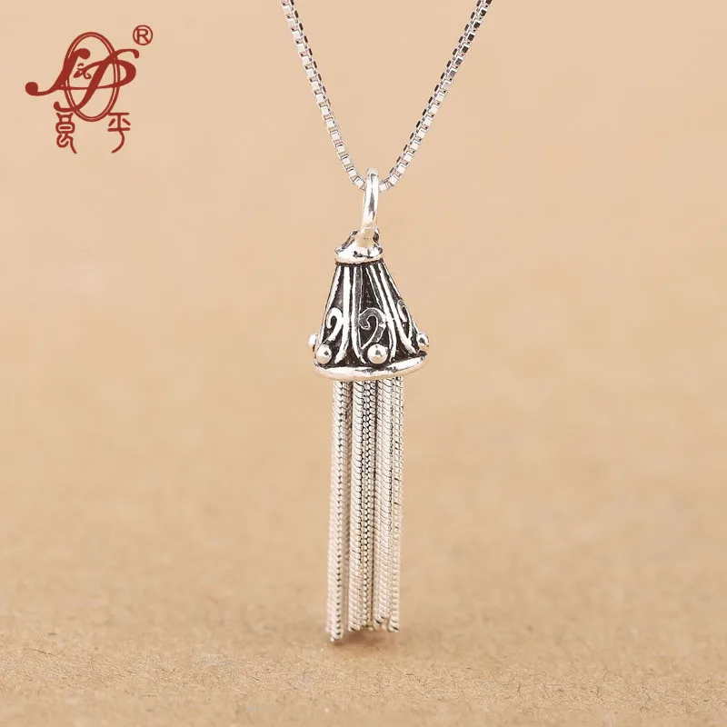 

L&P Original Newest Thai Silver Tassels Pendant Necklace for Women Necklace Gift 925 Sterling Silver Jewelry 2018
