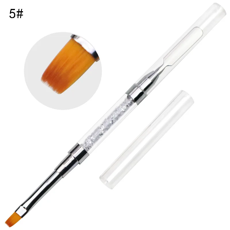 1 шт. двухсторонняя кисть для наращивания УФ и полигеля Нейлоновая Щетка волос