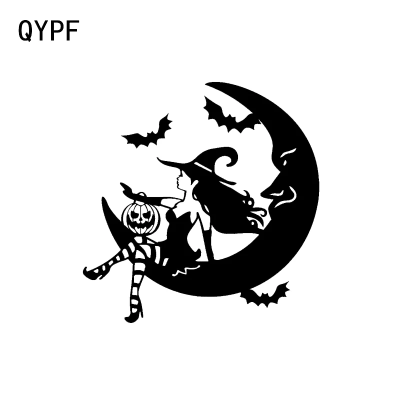 QYPF 13 3*13 6 интересный Декор ведьмы летучая мышь виниловая Автомобильная наклейка
