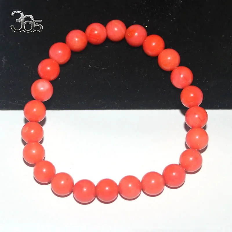 Free Shipping Gift Boxed Or Bag Packed! 8mm Orange Round Genuine Coral Beads Elastic Bracelet 7inch-9inch | Украшения и