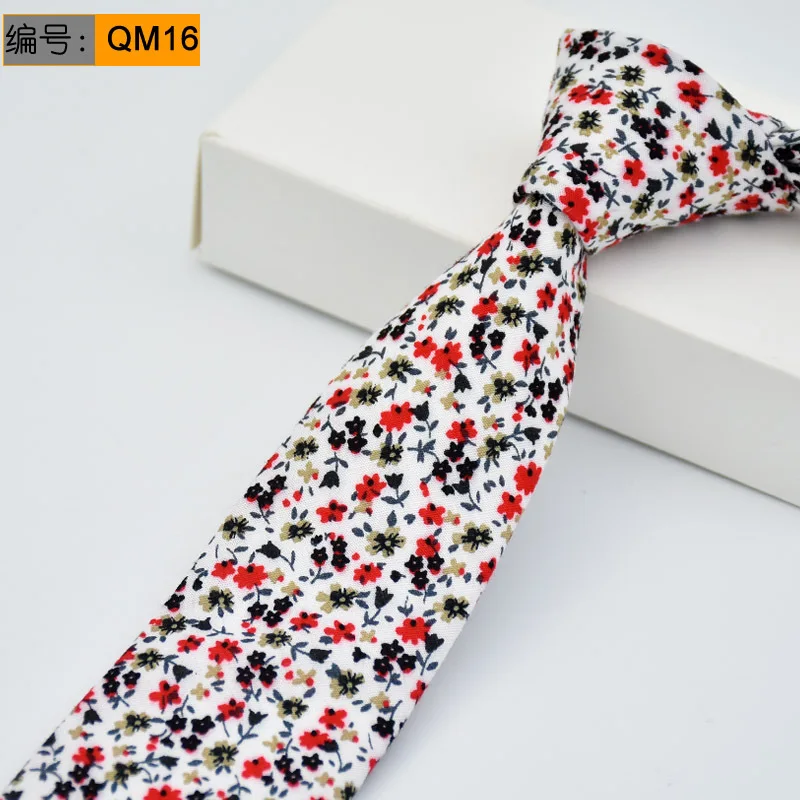 

Vintage Floral Printing 6cm Ties For Wedding Tuxedo Cotton Slim Necktie Mens Gravata Masculina Neck Tie Cravat