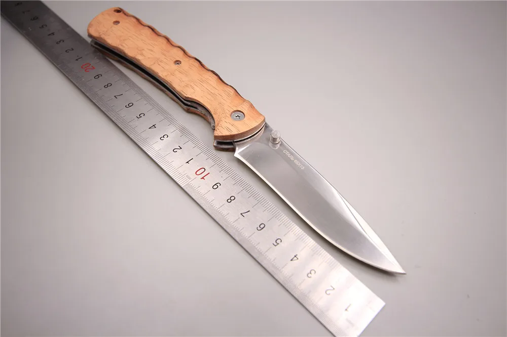 Лучший карманный складной маленький нож с деревянной ручкой для кемпинга охоты