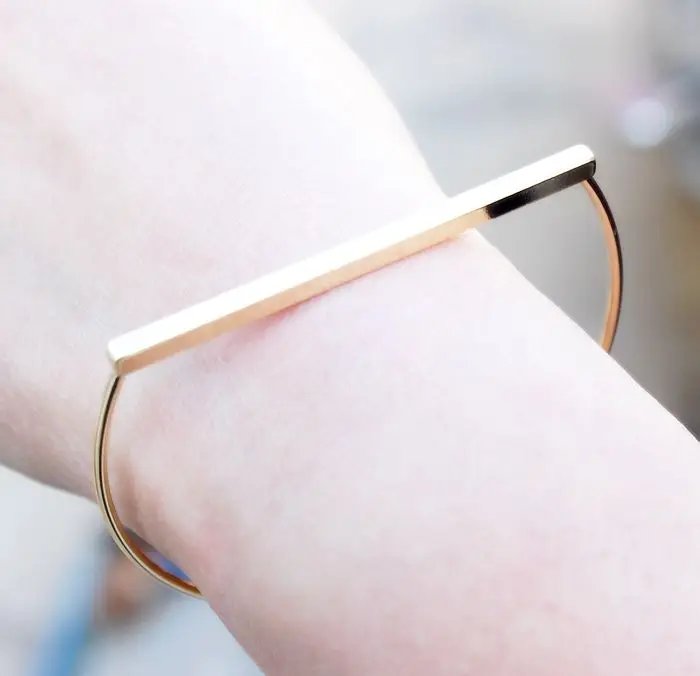 

Copper shrinkage geometry rectangular block, a punk Bracelet female character