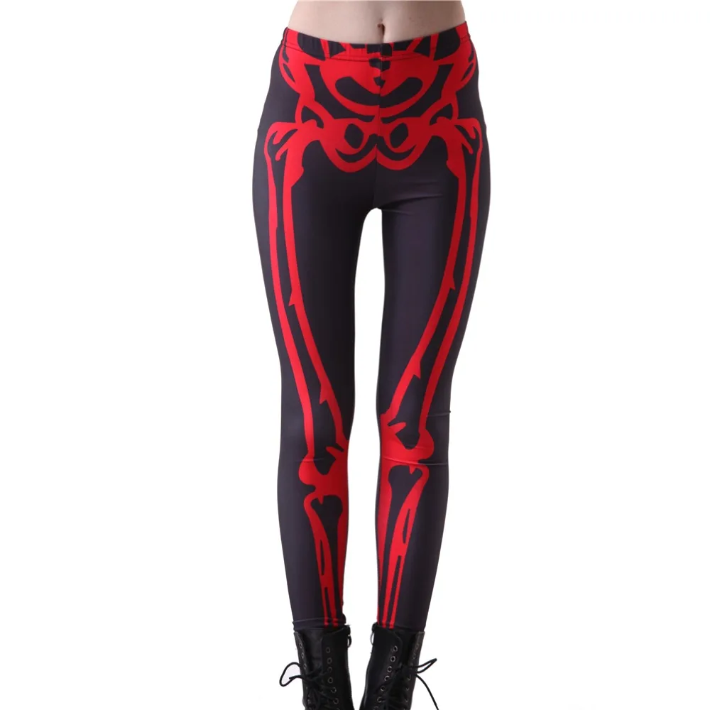 

Digital PrintingElastic Casual Pants Red leg Pattern Women Leggings 7 sizes Fitness Clothing Free Shipping
