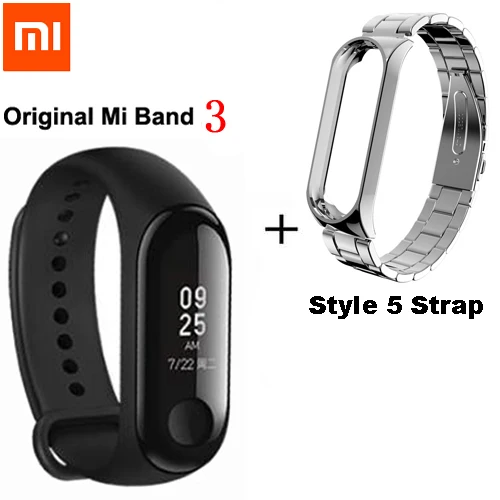 Add Style 5 Strap Xiaomi mi Band 3/mi band 2 умный Браслет фитнес-браслет mi Band большой сенсорный экран OLED частота сердечных сокращений сообщения Smartband - Цвет: Add Style 5 Strap