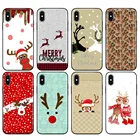 Черный чехол из ТПУ для iphone 5 5s se 6 6s 7 8 plus x 10, силиконовый чехол для iphone XR XS 11 pro MAX, чехол с рождественским оленем на новый год