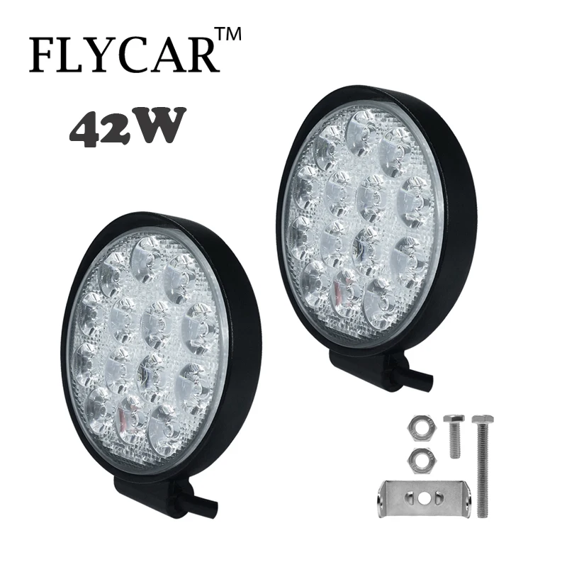 FLYCAR 42W 4200LM автомобильный светильник светодиодный для внедорожников 12V 24V