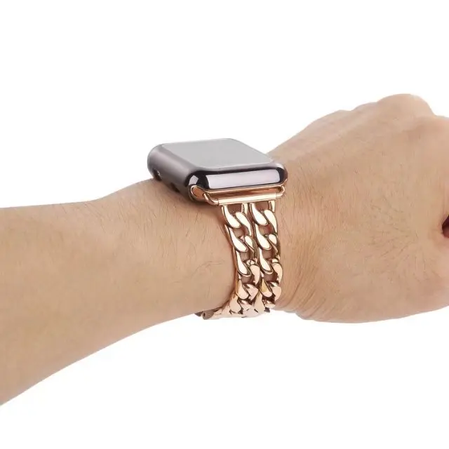 Для Apple iWatch 4 наручный браслет Роскошная металлическая цепочка дизайн ремешок для