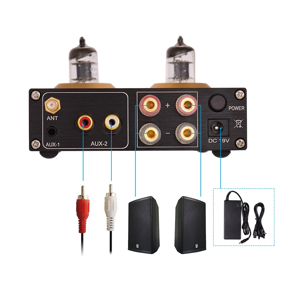 Мини HiFi цифровой аудио усилитель мощности стереоусилитель с двойными 6J2