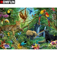 homfun 5d diy diamond painting full squareround drill forest animal embroidery cross stitch gift home decor gift a08326