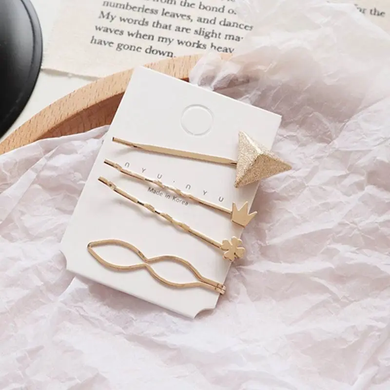 1 комплект женские корейские Винтажные заколки для волос с блестящими