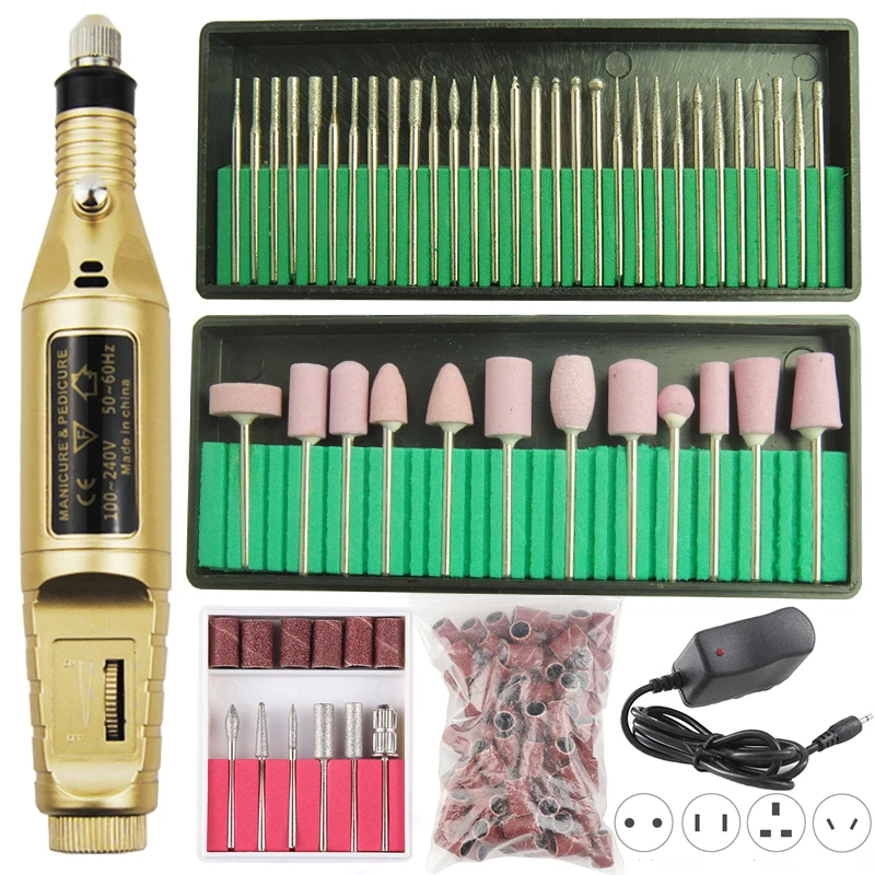 1 Набор электрическая дрель для ногтей набор маникюрный станок 20000 ОБ/мин ручка