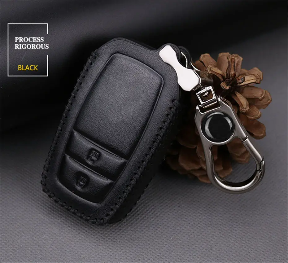 Кожаный чехол для автомобильных ключей, чехол для Toyota высокий посадочный Land Cruiser рица RAV4 Camry Crolla Crown Prado корпус для автомобильного ключа Держатель