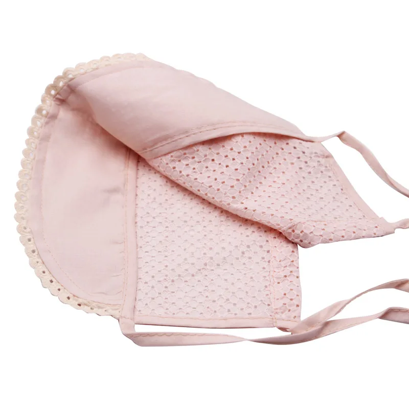 Шляпа для маленькой девочки летняя хлопковая шапка на шнурках розового/белого