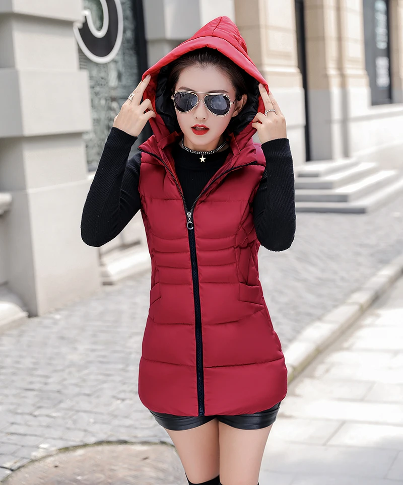 Женский жилет без рукавов WERTUIOP осенне зимний тонкий плотный большого размера 3XL