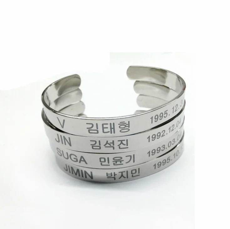 Новый kpop BTS Bangtan мальчики JIMIN SUGA V тот же лазерный Гладкий регулируемый браслет |